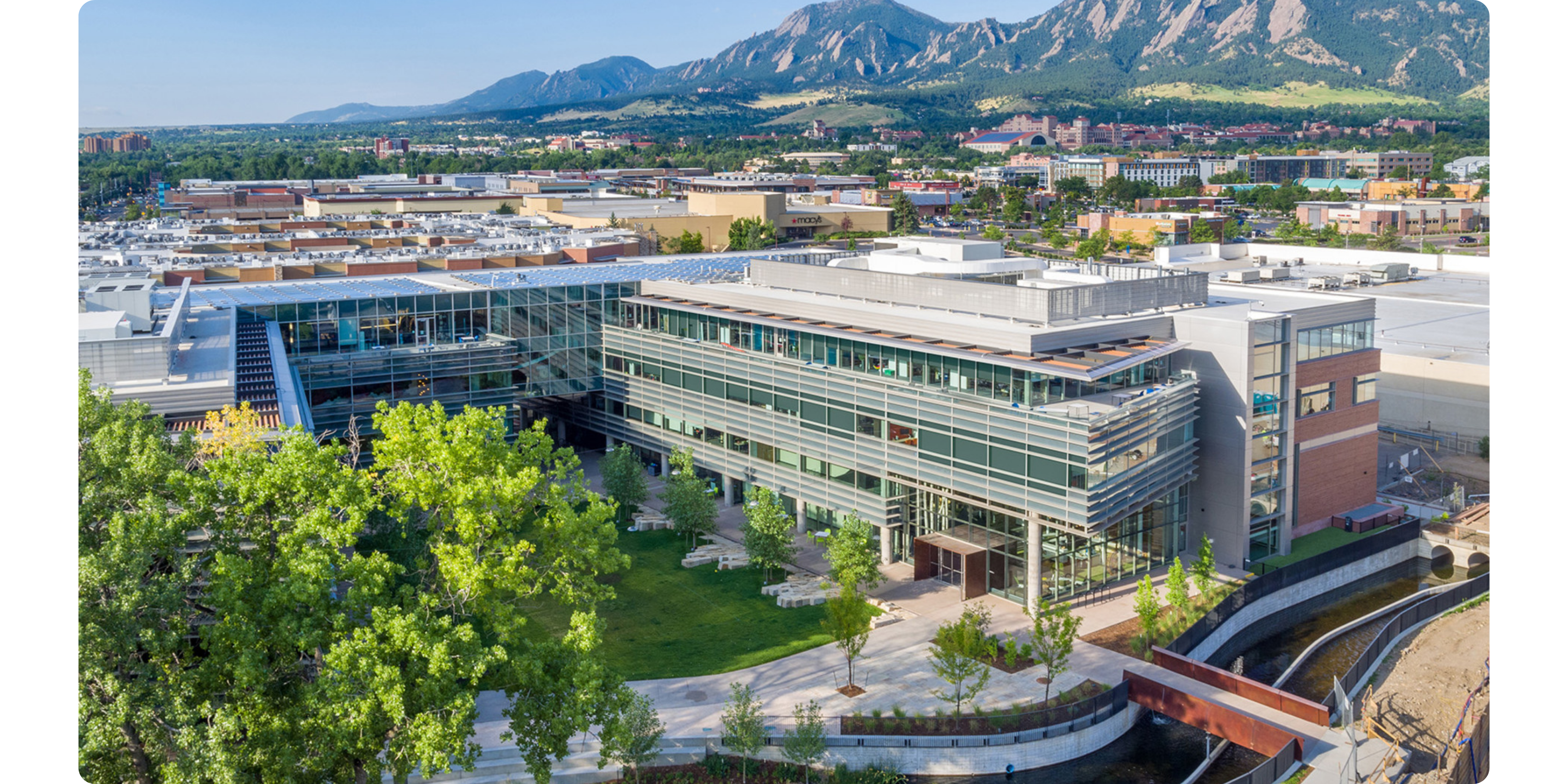 Exterior look at Google's offices in Boulder, Colorado